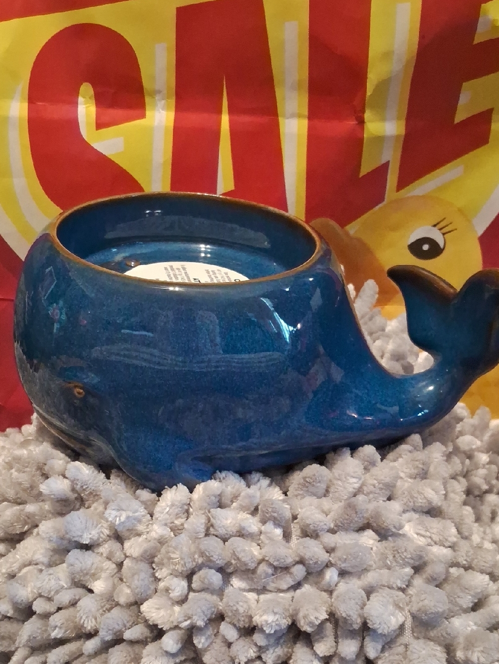Bath And Body Works Ceramic Whale Candle Holder- Blue